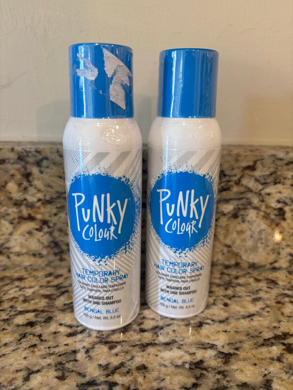 New Set of 2 Punky Colour Temporary Hair Color Spray Bengal Blue